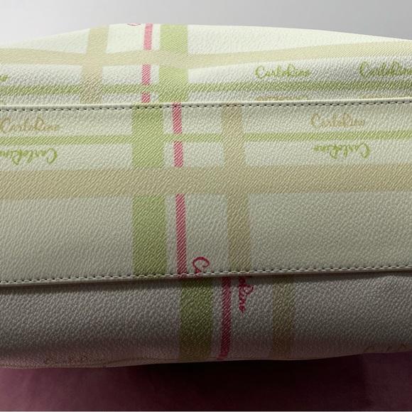 Carlo Rino Vinyl Satchel Shoulder Bag Cinderella Charm 
Matching Wristlet - Picture 5 of 9